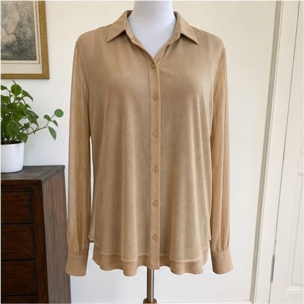 Camel Puff Sleeve Top